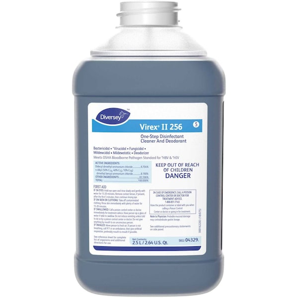 Diversey Disinfectant Cleaner, Concentrate, 2.5 Liter, Blue, PK 2 DVO04329 - main
